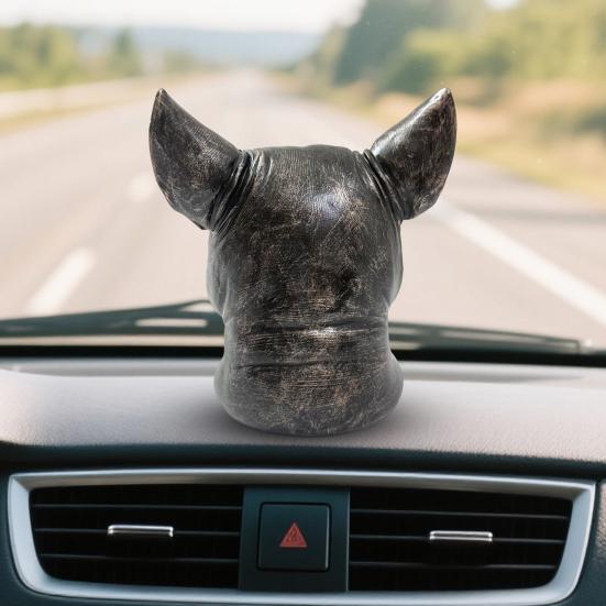 Юшенг Демоническая Собака Украшение на Капот Автомобиля Смоляная Скульптура с Красными Глазами и Клыками Атмосферостойкий Автомобильный Декор для Седанов Грузовиков Джипов