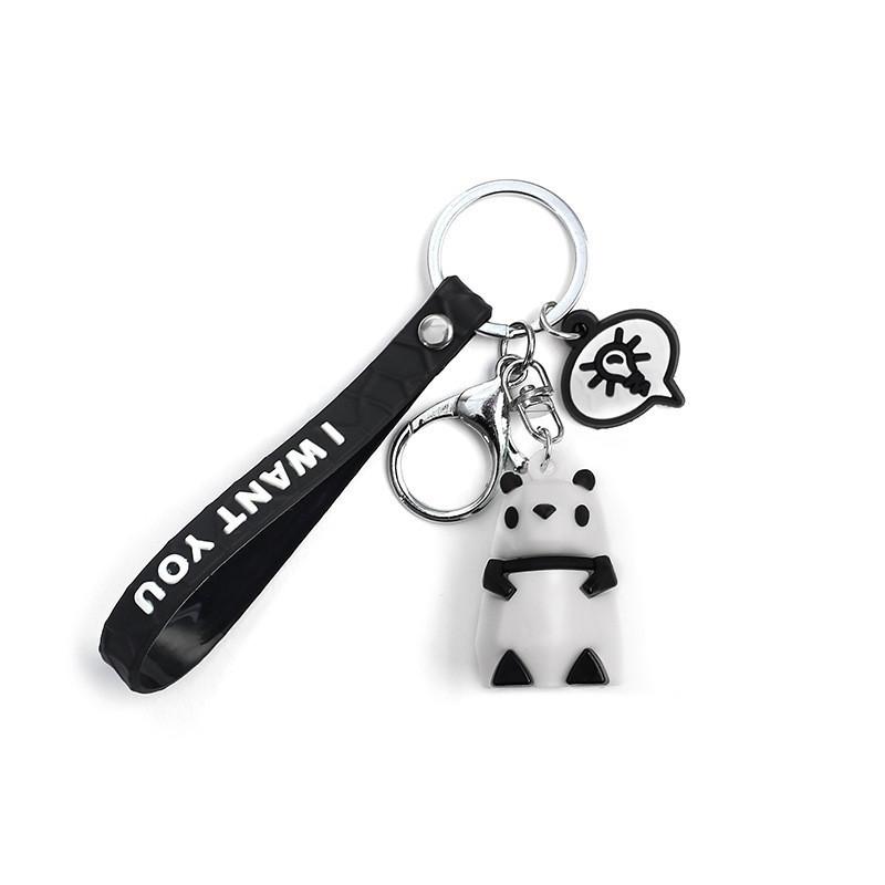 Очаровательные геометрические мультяшные силиконовые брелоки, милые животные, аксессуары для сумки