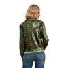 Colour Blocking Sequins Fashion Spring and Autumn Women's Short Baseball Jacket