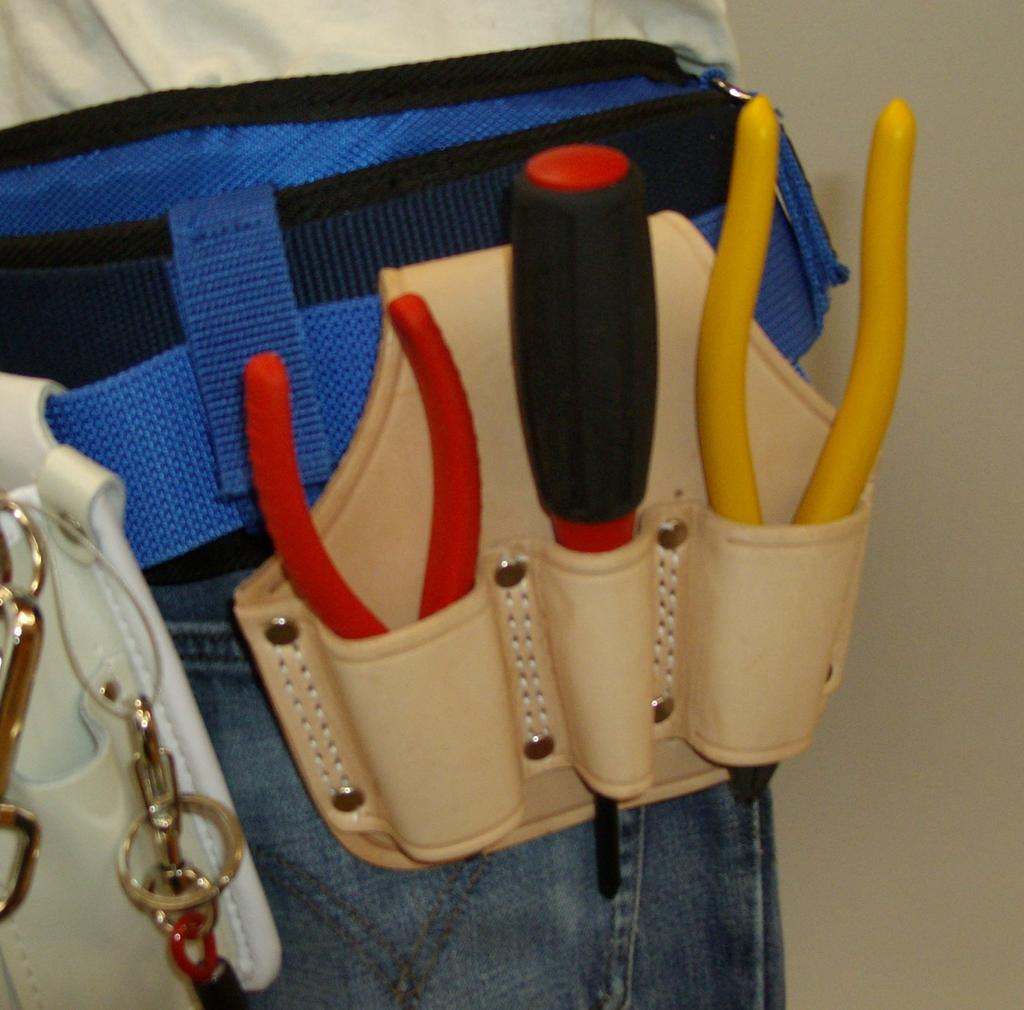 Kozuchi Tanned Leather Pliers Holder, 8-inch, 3-Piece Set, Double-Stitched Embossed, SP-13