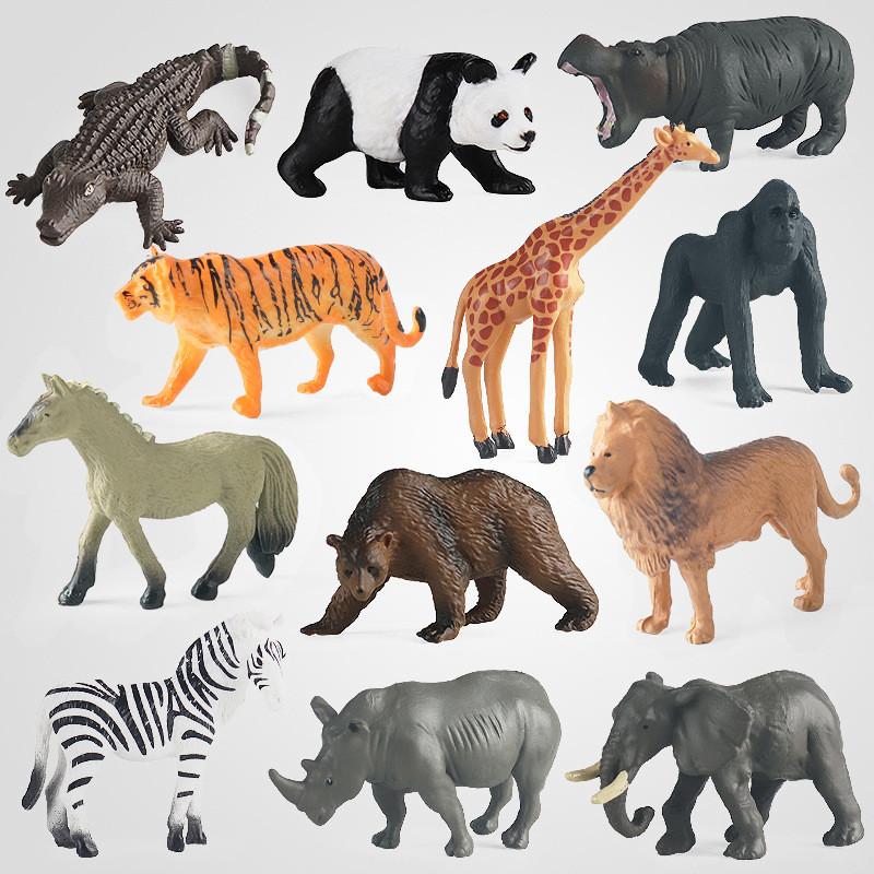 Miniature Wild Animal Figurines Collection With Static Plastic Figures For Home Display And Gift