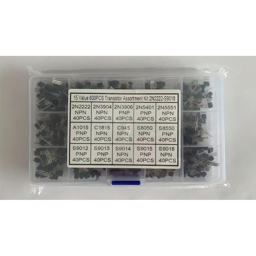 600pcs In Line Transistor NPN TO-92 PNP 2N2222-S9018 Foreign Trade Electronic Components Sample Box