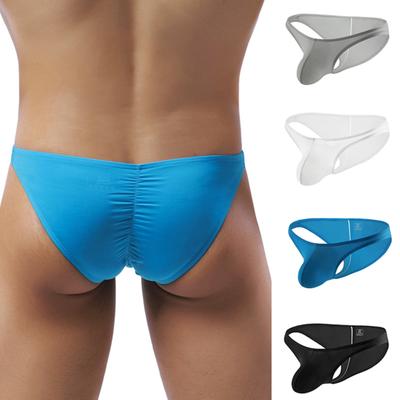 Мужские трусы Т-образной формы с низкой талией и высокой эластичностью, дышащие удобные однотонные мужские стринги, одежда для сна
