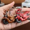 First Layer Cowhide Mini Motorcycle Keychain Pendant Creative Personalized Locomotive Bag Accessories Cute Little Gifts