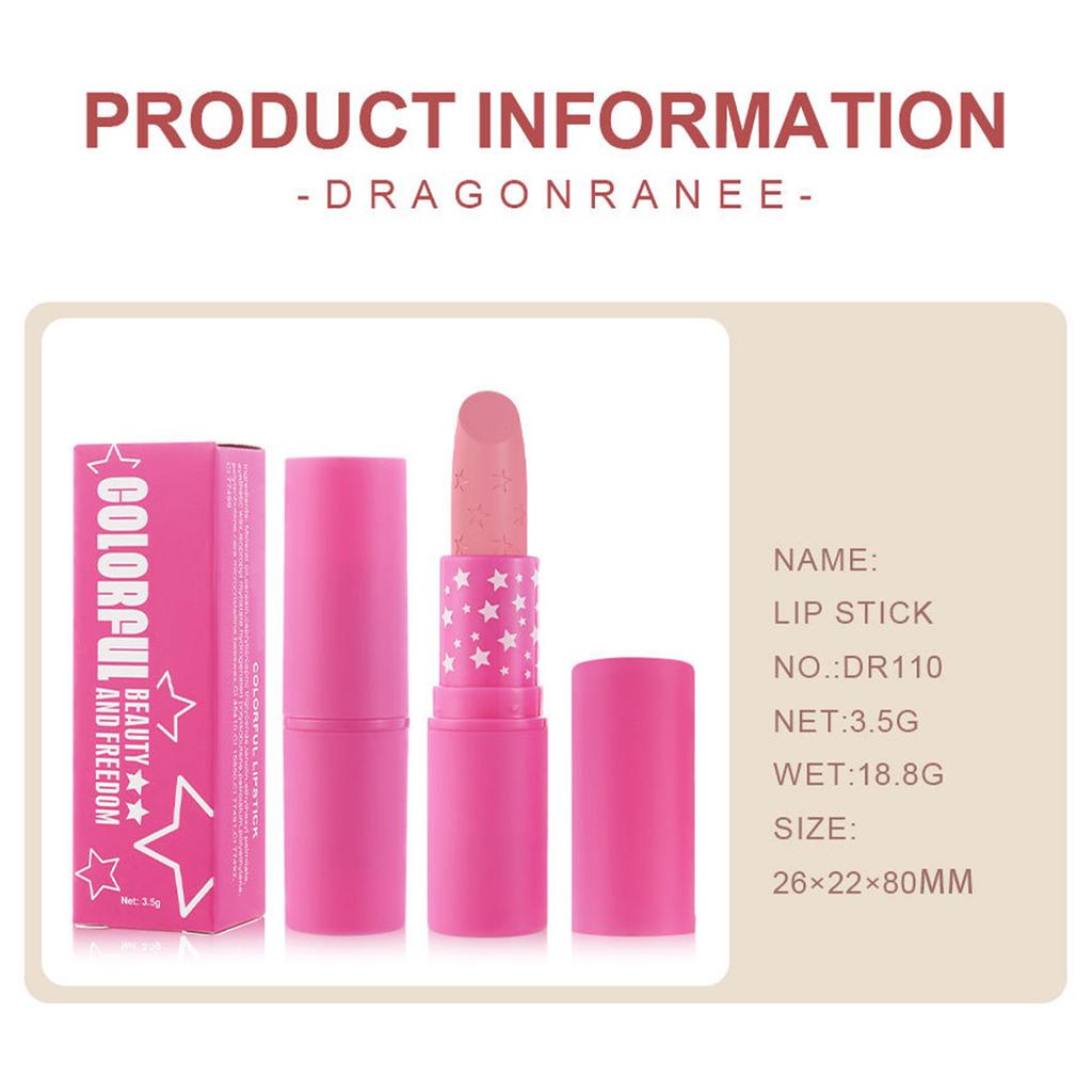 Бархатная матовая помада для женщин, водостойкая, стойкая, нелипкая, с насыщенным пигментом, узор «Звезды», идеально подходит для повседневного использования, праздничных мероприятий