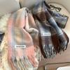Soft Striped Plaid Scarf Long Tassel Neck Protector New Cold-Resistant Shawl  Women Men