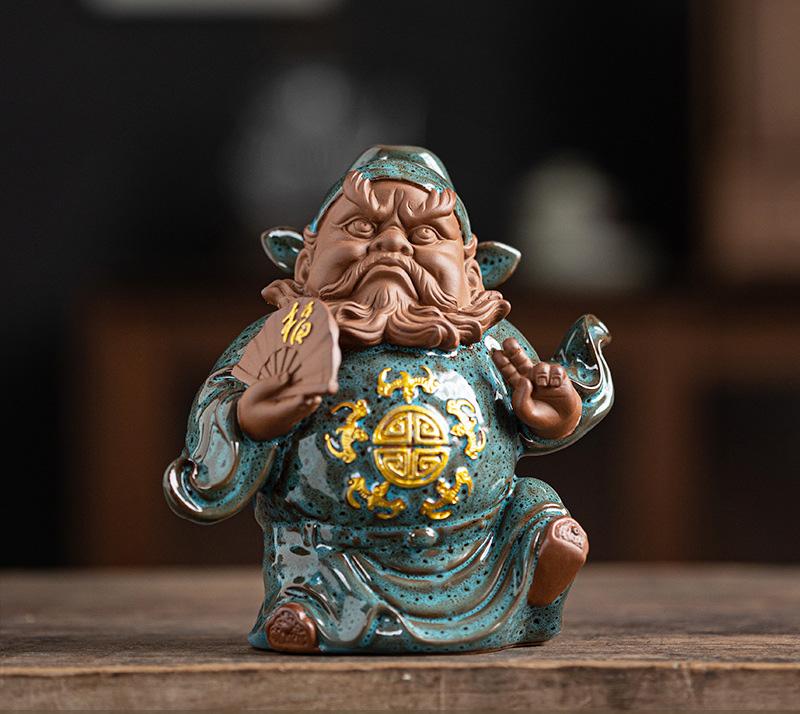 Ceramics Tianshi Zhong Kui Statue Chinese Folk Figures To Ward Off Evil Ornaments Deluxe Home Room Office Feng Shui Statue