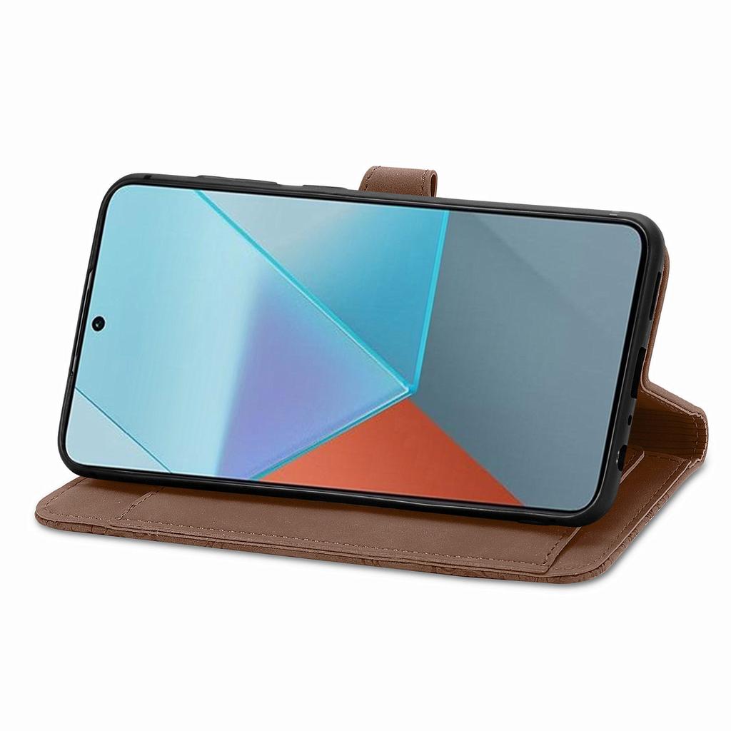 For Xiaomi Redmi Note 13 Pro 5G/Poco X6 5G Zipper Wallet Case with Strap Flower Imprint PU Leather Phone Cover