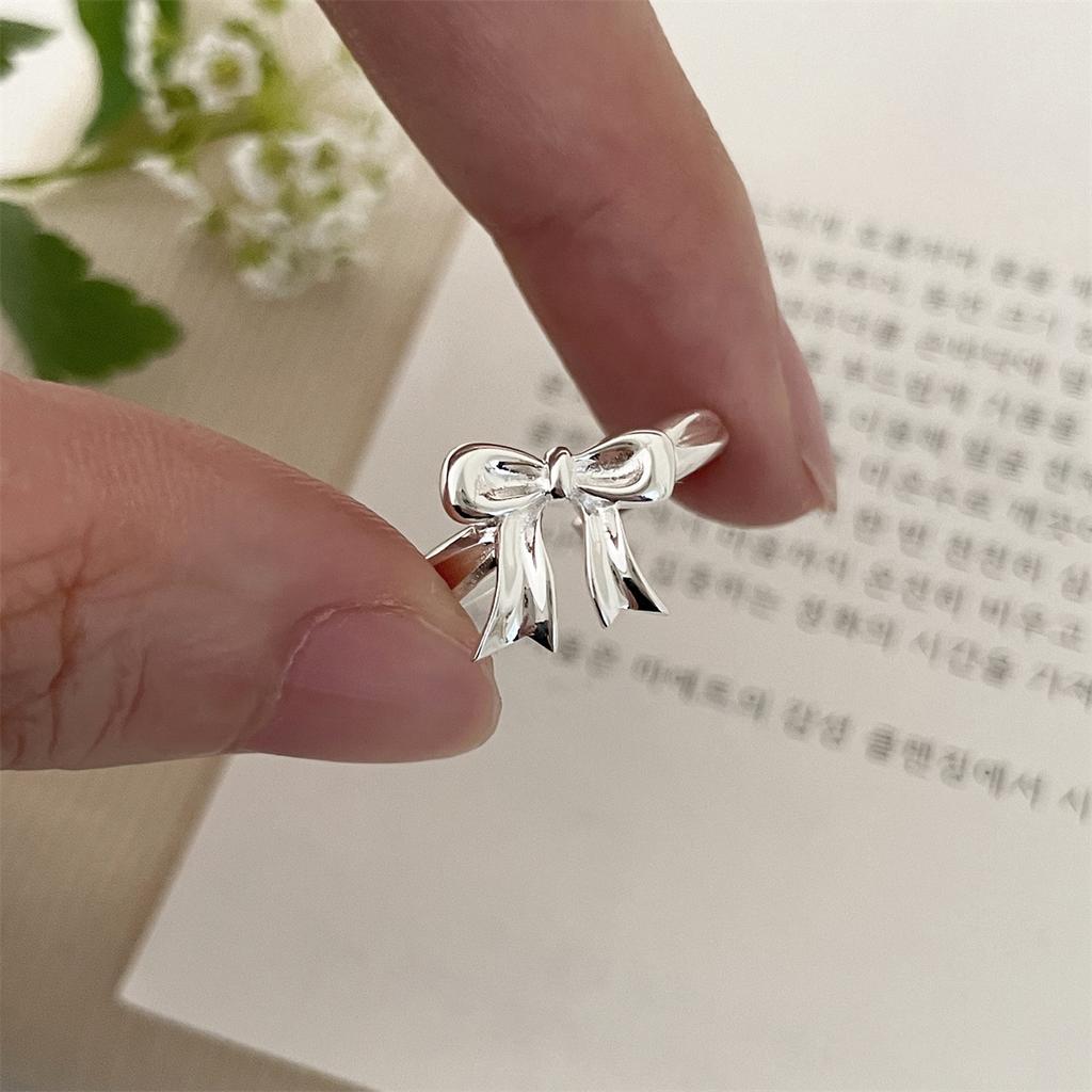 925 ленточное кольцо-бантик женское простое высококачественное кольцо на указательный палец легкое роскошное нишевое универсальное кольцо новое