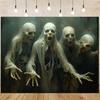 2D Creepy Ghost Zombie Backdrop Dark Haunted Halloween Party Banner