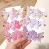 6Pcs Korean Style Sequin Butterfly Hair Clip Pearl Metal Bow Hair Bangs Hairgripes Women Girl Fashionable Hair Accessories