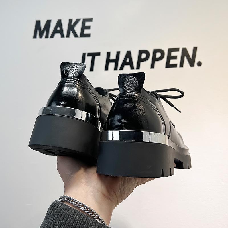 Нишевая высококачественная обувь Дерби мужская официальная одежда в британском стиле на толстой подошве кожаные туфли с увеличенным голенищем 3207-A