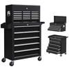 14 Drawer Two Part Tool Storage Chest On Wheels Black