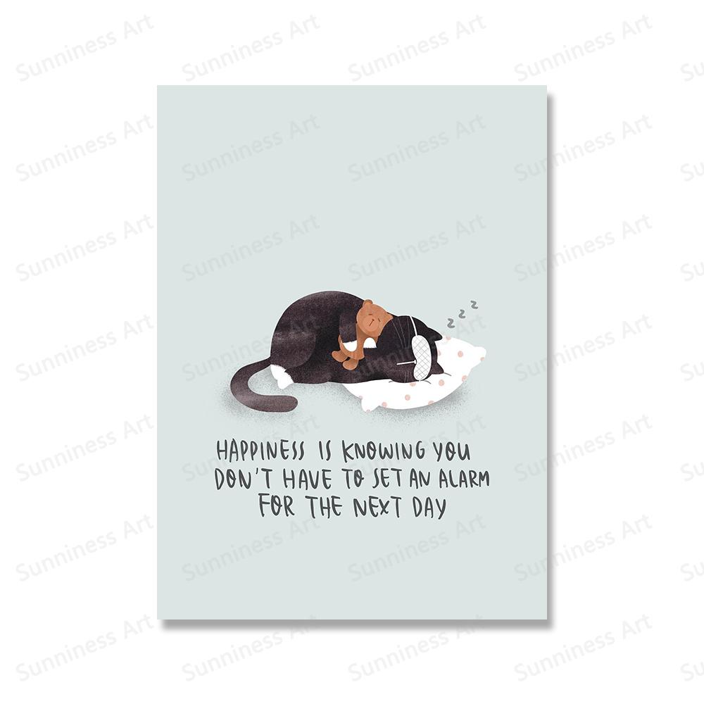 Забавные черные кошки настенные художественные принты оставайтесь дома любите себя цитаты плакаты картины на холсте для гостиной домашний декор