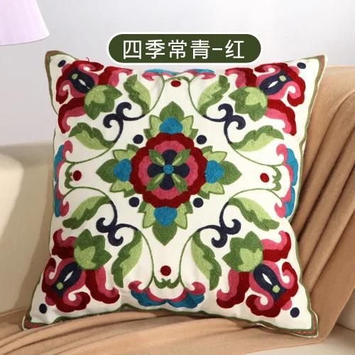 Наволочка для подушки из хлопка с вышивкой в этническом стиле, наволочка для подушки в машину, большая наволочка для дивана 45x45 см, роскошная наволочка