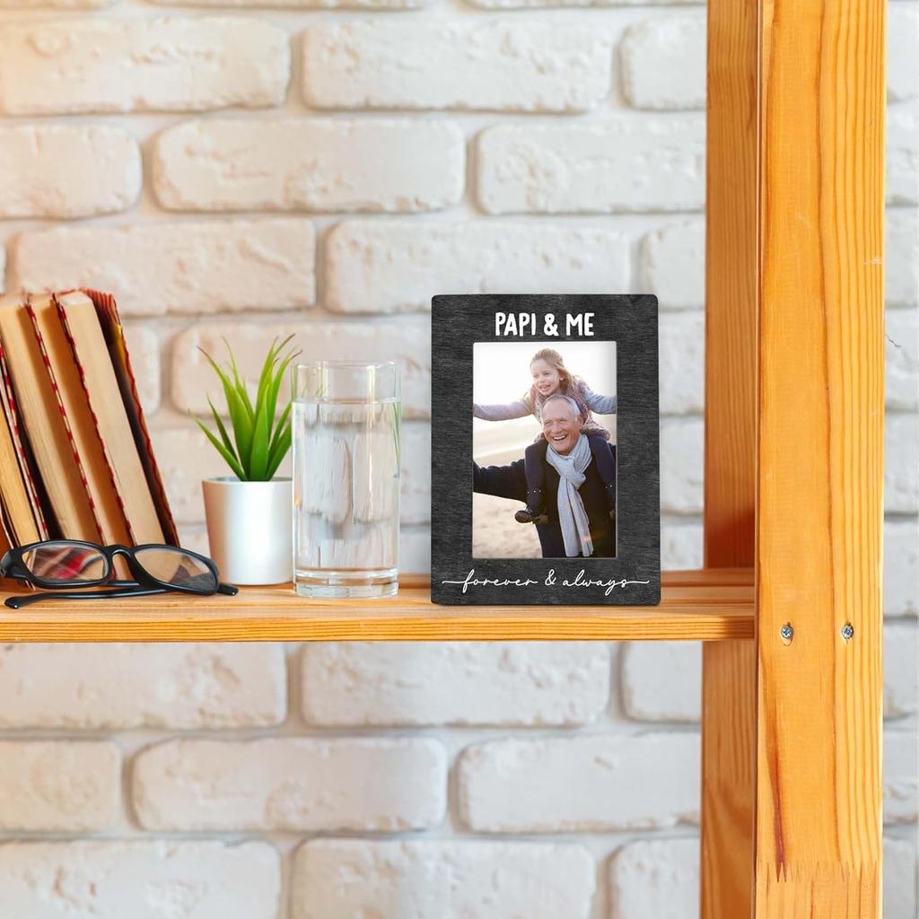 Papi and Me Forever and Always 4x6 Picture Frame, Papi Gifts for Grandpa for Father Okay Day from Grandkids, Grandpa Grandkids Photo Frame, PapiGift