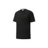 Solid Color Pocket Embroidered Logo Short Sleeve T-Shirt Unisex Tops Black 533463-01