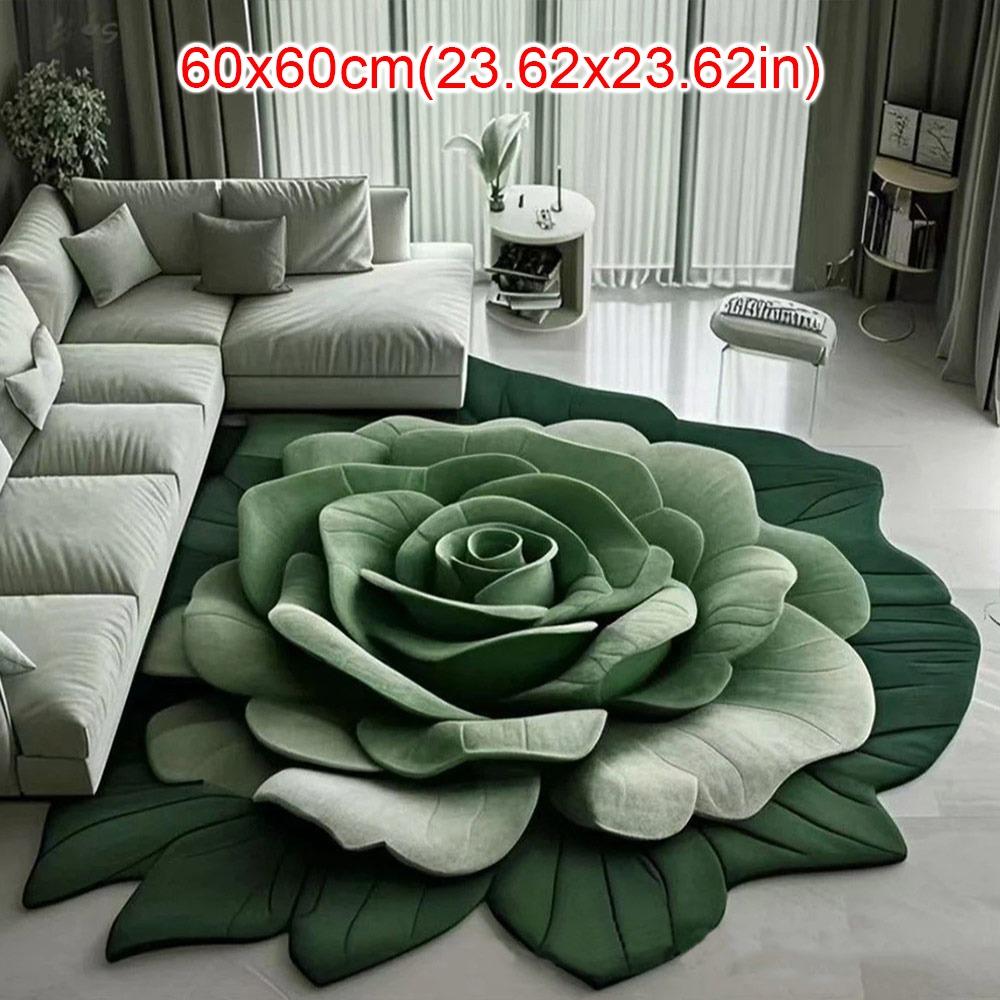 Special-shaped Peony Floor Mat Non-slip Door Gasket  for Living Room Tea Table Bedside