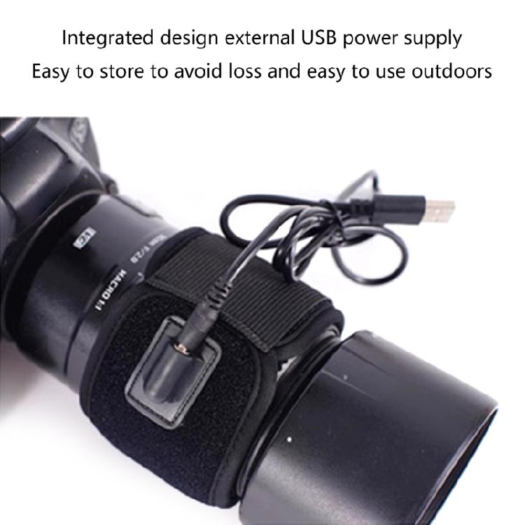 Антитуманный USB-нагревательный ремень для объектива камеры, подогреватель объектива камеры, регулируемая температура, аксессуары для съемки на улице и в помещении