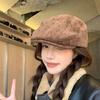 Korean Progressive Hat for Women In Autumn and Winter with Round Face Beret Big Head Circumference Small Newsboy Hat Reverse Peaked Hat