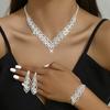 4-Piece Elegant Women's Luxury Necklace Earrings & Bracelet Jewelry Set Rhinestone Match Daily Outfits Party Accessories For Women