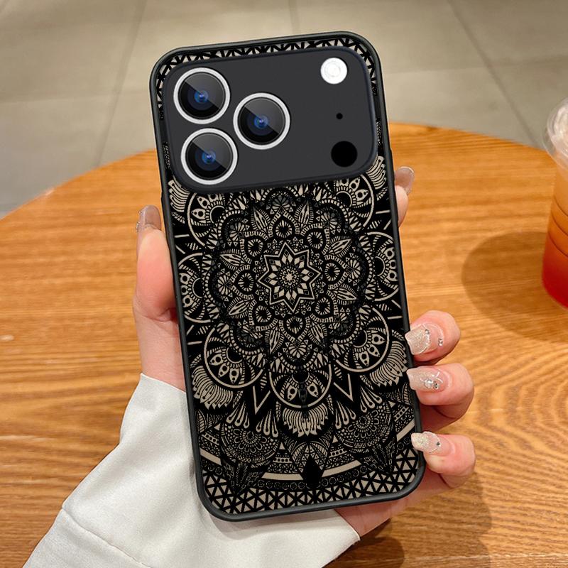 Ретро Чехол С Цветочным Узором Мандала Для iPhone 17 Pro Max Чехол iPhone 16 Pro Max 15 14 13 16E 17E Магнитный Для Magsafe Гибридный Матовый Чехол