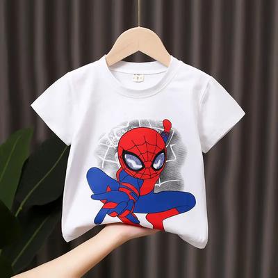 Летняя футболка Spider-Man для мальчиков с коротким рукавом, детские топы для девочек, футболки с мультяшным графическим принтом, детская одежда, повседневная мода, детские топы