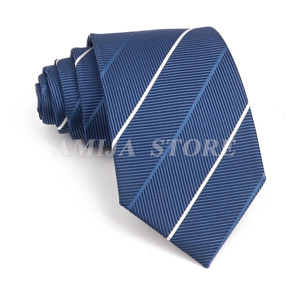 Men's Stripe Grey Navy Blue Wedding Ties Jacquard Woven 8CM Ployster Polka Floral Neck Ties