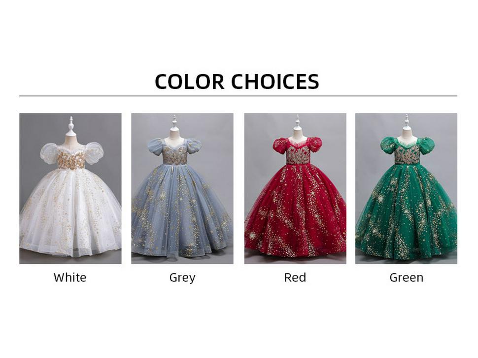 Big Kids' Formal Sequined Flower Girl Princess Dress