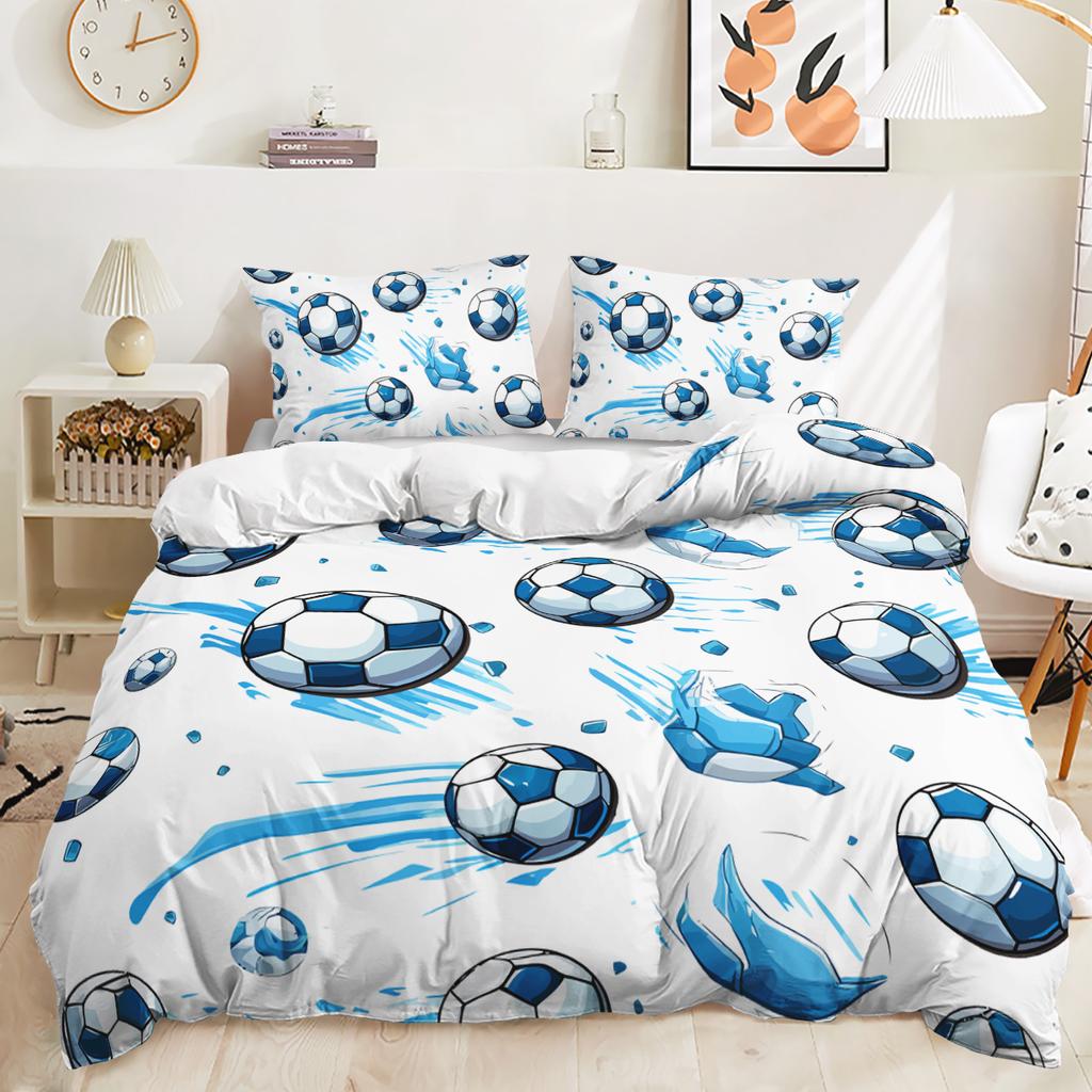 Футбольный 3D-принт с цифровым узором пододеяльник наволочка постельное белье для спальни комплект из трех предметов