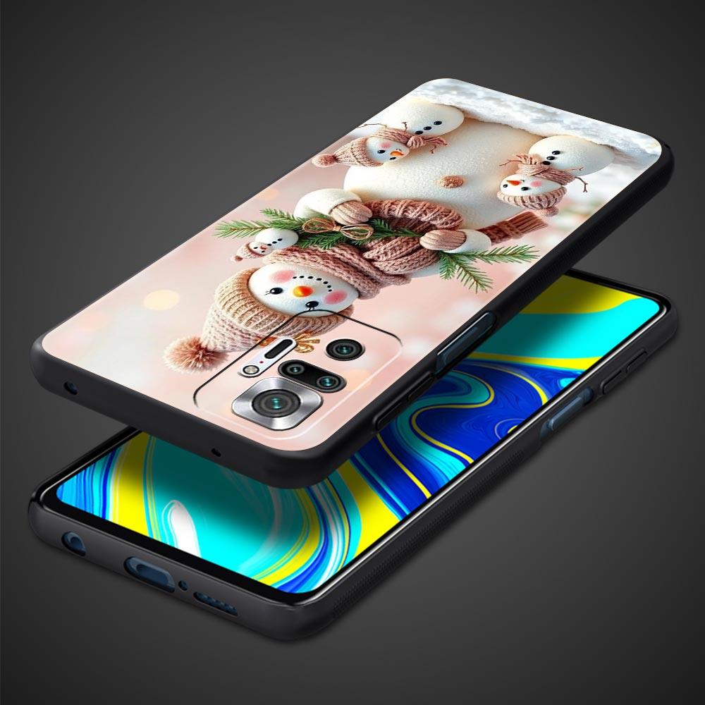 Чехол для телефона Рождественский снеговик для Redmi 14C 10C Note 15 14 13 12 10 11 K40 Pro Plus 5G Ударопрочный Мягкий ТПУ Корпус Funda Сумка