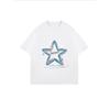 Oversized T-Shirt White Galaxy Star Print Shine Stars Text Casual Streetwear For Women