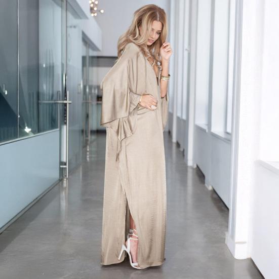 Бохо Размер Рукав Сатиновое Платье для Плюс Туника Платье Повседневное Дом