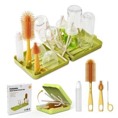 VOGOGE Baby Bottle Washing Travel Baby Bottle Brush Портативная сушилка для детских бутылочек Baby Travel Essentials Green