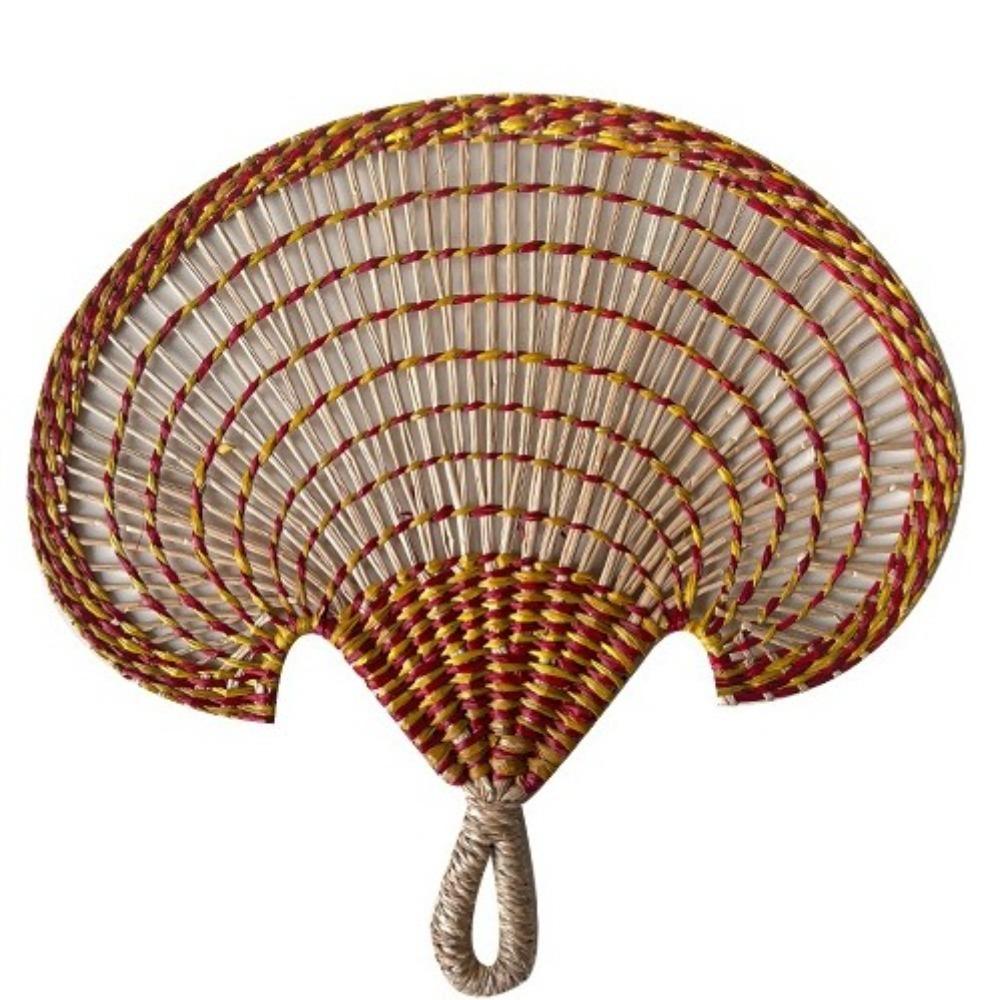 Natural Handheld Fan Hand-Woven Wall-mounted Fan Home Decor Cattail Fan  Home