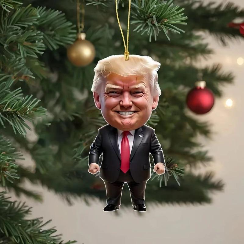 Креативный новый забавный мультяшный кулон Трамп акриловый плоский подвеска для салона автомобиля брелок подвеска