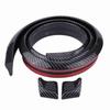 1.5m4.9ft Carbon Fiber Soft Rubber Car Rear Roof Trunk Spoiler Wing Lip Sticker Black