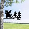 1Pc Iron Santa Claus Outdoor Statue for Gift Giving, Outdoor Decoration, Christmas Decoration, Suitable for Outdoor Courtyards, Garden Trees,