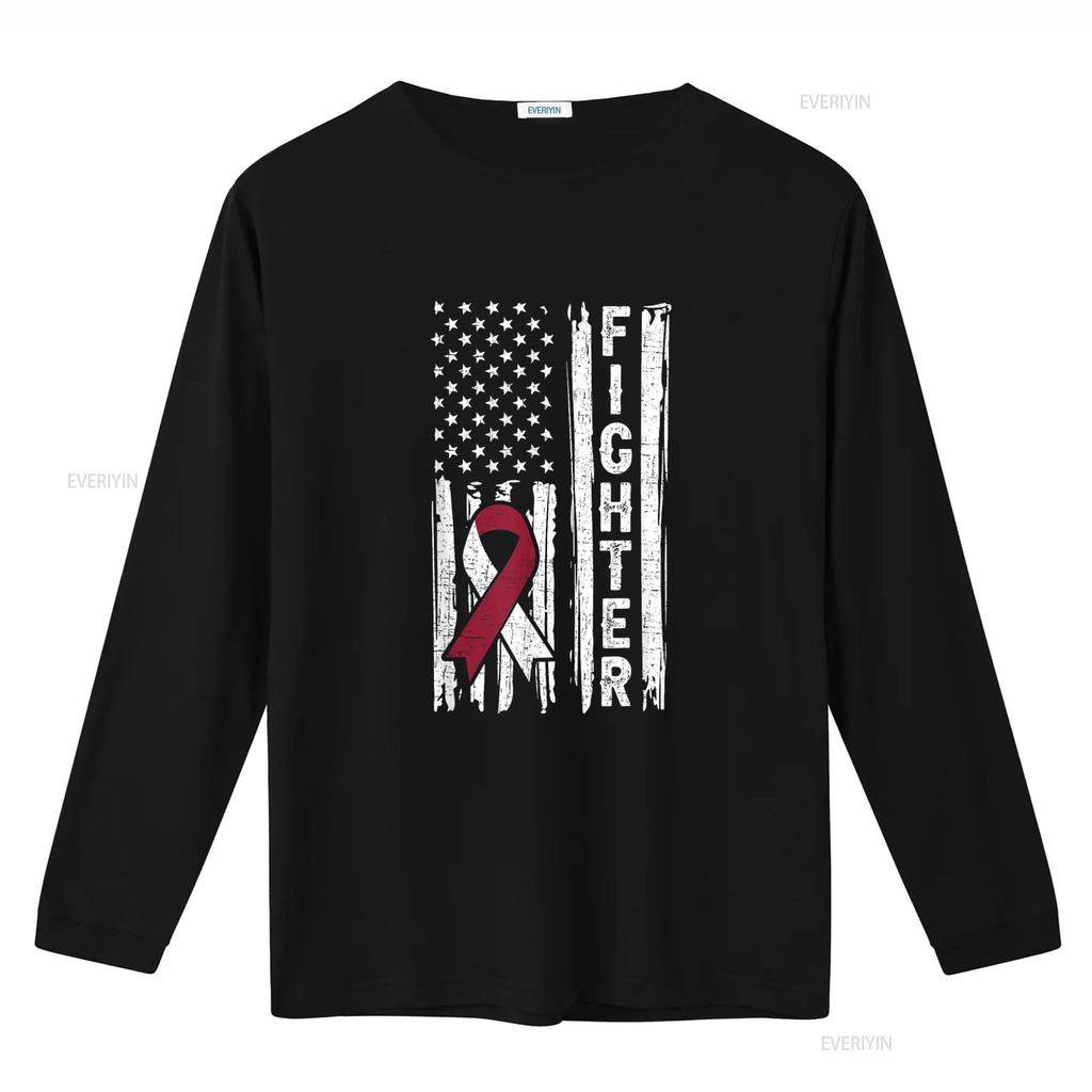 Head And Neck Cancer Patient Fighter Throat Oral Flag T Shirt vintage Washed streetwear Comfortable Soft Slightly Unisex