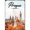 Металлическая табличка 'Путешествие по городу', Декор для стен с городским пейзажем 20x30см