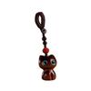 Ebony Wood Lucky Cat Keychain Handcrafted Natural Wooden Hanging Ornament Decoration for Keys Bags Backpacks