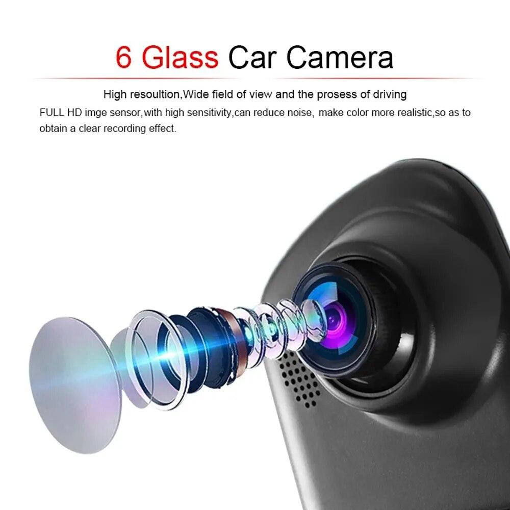 Rearview Mirror Driving Recorder, Dual Lens 4.19 Inch Car Monitoring, 1080P Front and Rear Dual Recording Recorder