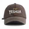 pc YESHUA Print Washed Baseball Cap for AdultsMinimalist Retro Style Casual Soft Adjustable Dad Hat Perfect As Gift