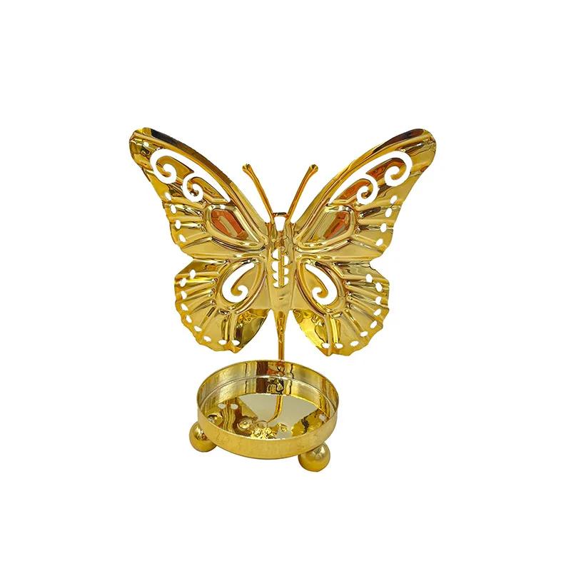 New Creative Iron Butterfly Candlestick Gold Electroplated Candlestick Iron Wire Light Luxury Candlestick Candle Holder