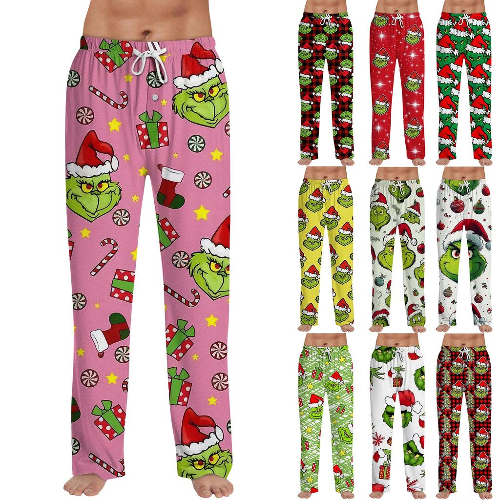 Men's Allover Printed Home Pants Sleeping Pajama Pants Long Pants Pajama Pants Yoga Pants