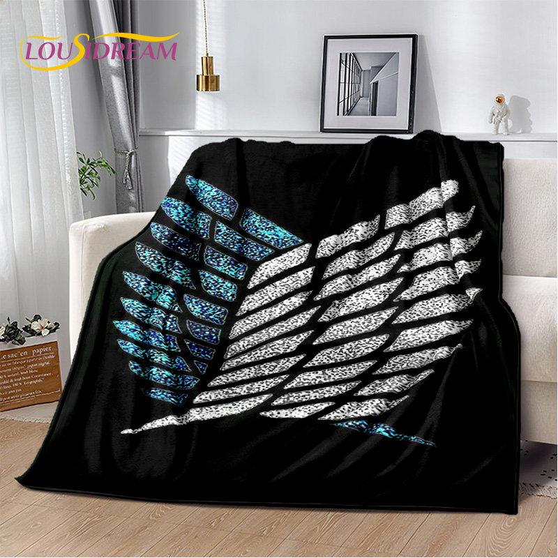 Мягкое плюшевое одеяло из японского аниме «Атака Титанов», фланелевое одеяло для гостиной, спальни, кровати, дивана, офиса