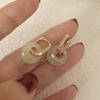 Stylish Peace Buckle Earrings For Girls, Imitation Jade Earrings