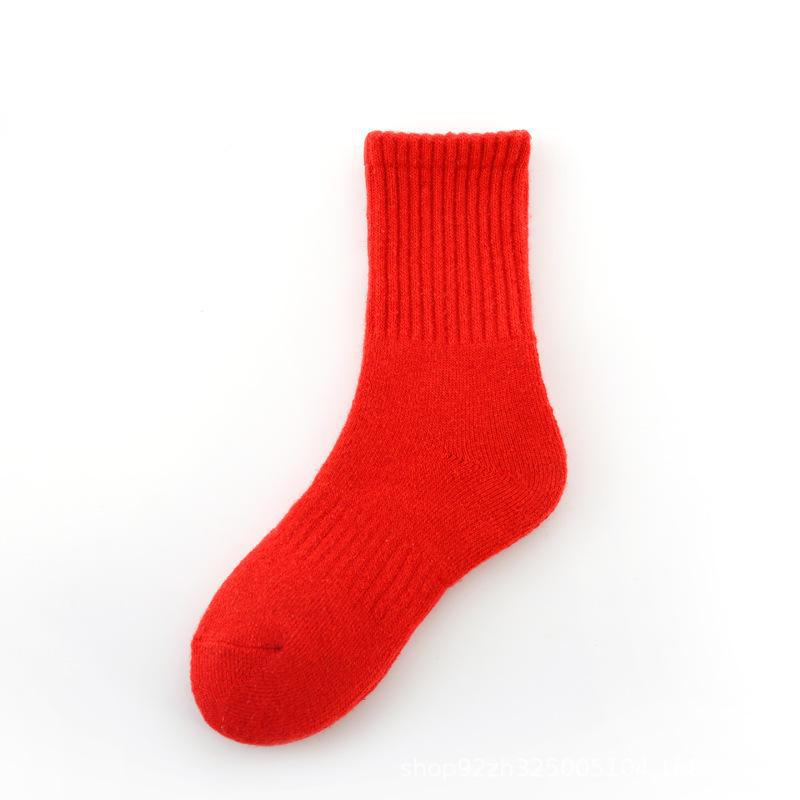 Детские толстые шерстяные носки — теплые, с бархатной подкладкой, для осени и зимы, подходят для мальчиков и девочек