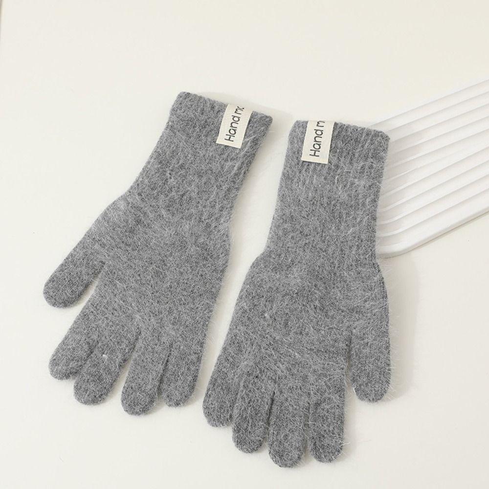 Warm Flannel Gloves Faux Fur Winter Women Gloves Fashion Long Rabbit Fur Gloves Cycling