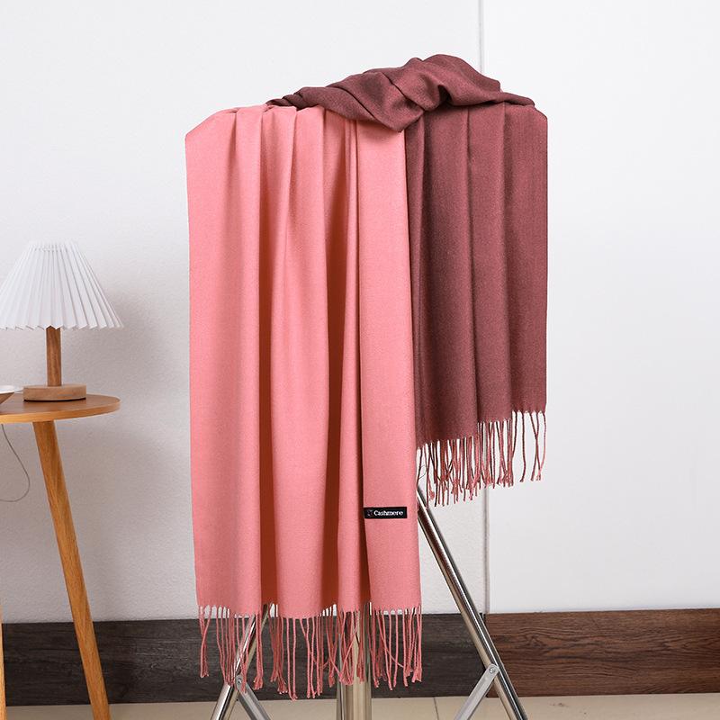 Women'S Thick Warm Solid Color Scarf Autumn And Winter New Style Cashmere Scarf Versatile Wool Scarf